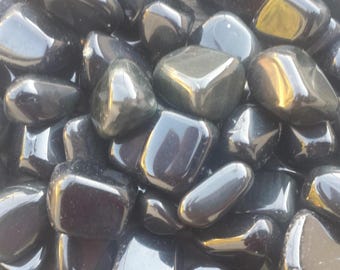 OBSIDIAN TUMBLED Stone One (1) Medium/Large Natural Tumble Stone
