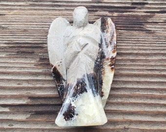 2" SEPTARIAN DRAGON Stone ANGEL Natural Handcarved Stone Gemstone