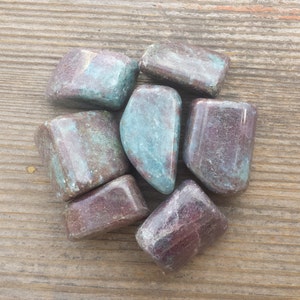 Three (3) RUBY In KYANITE TUMBLED Stones Medium/Large Natural Tumble Stones