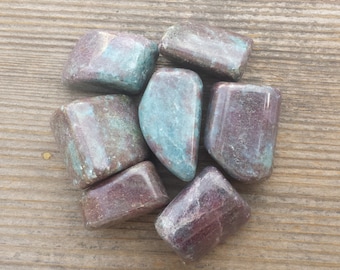 Six (6) RUBY In KYANITE TUMBLED Stones Medium/Large Natural Tumble Stones
