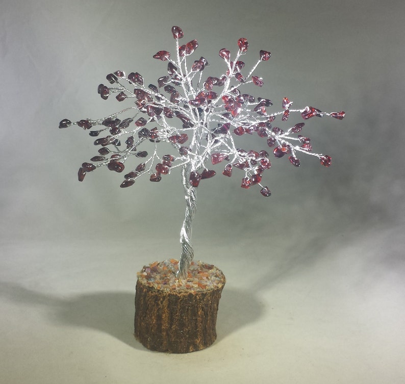Natural GARNET Gemstone Chip Tree With 150 Stones Crystal Tree | Etsy
