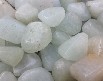 PRASIOLITE Tumbled Stone One (1) Medium Natural Tumble Stone