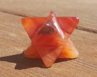 GEMSTONE MERKABA STAR Natural Carnelian (One)