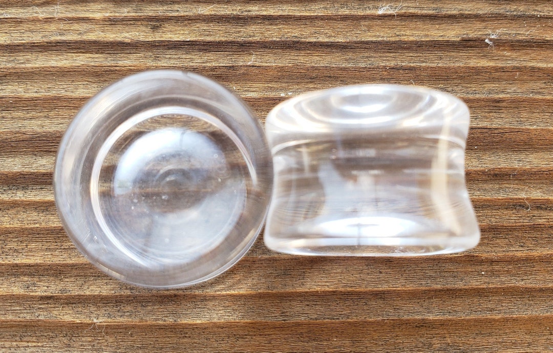 Par of BLUE GLASS TUNNEL Plugs Gauges Body Jewelry Double - Etsy