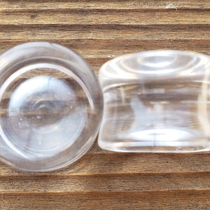 Pair of Real CONCAVE CLEAR GLASS  Plugs Gauges Body Jewelry Double Flared - Pick Size
