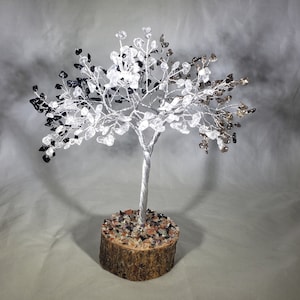Natural BANISH BAD ENERGY Gemstone Chip Tree With 300 Stones Crystal Tree Of Life