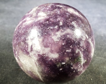 LARGE LEPIDOLITE SPHERE Natural Stone Hand Carved Gemstone Sphere 49mm[53]