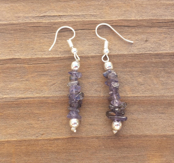 Boucles D'oreilles Argent Fin Avec Perle De Culture Et Iolite - Modèle ROSEMIMOSA 1727