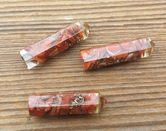 RED JASPER ORGONE Single Terminated Gemstone Crystal Pencil Point (One)