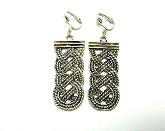 Brandenburg silver clip on earrings
