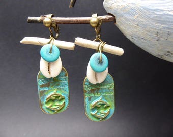 Beach clip earrings retro boho hippie