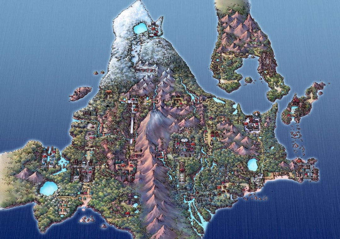 Pokemon Sinnoh Region Alt - Etsy - What Is The Sinnoh Region Based On