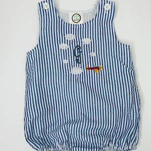 Airplane Seersucker Romper