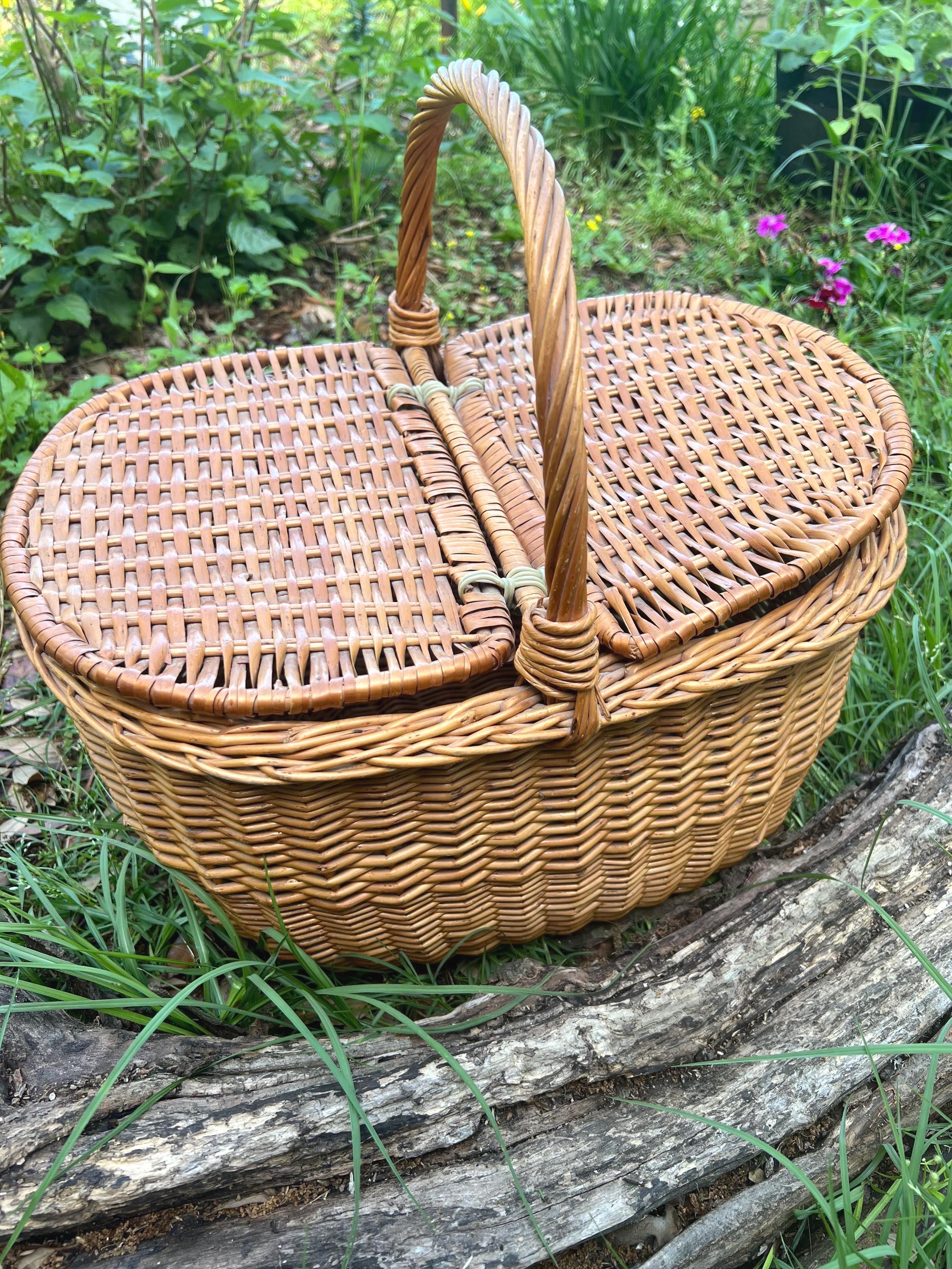 美品　Vintage picnic basket Vintage Picnic Basket - Etsy