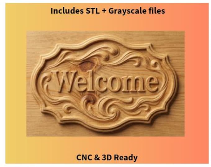 Welcome Sign, 3D Relief STL File for CNC Router Carving - Etsy Canada