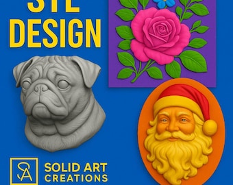 Niestandardowy projekt STL | Spersonalizowany model 3D do CNC, lasera lub druku 3D | Plik cyfrowy na życzenie | Płaskorzeźba • Prototyp produktu • Prezenty