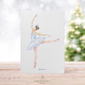 A Rainha da Neve Quebra-Nozes, 5x7, Balé, Cartões de aquarela, Papelaria, Cartões de notas de Natal Quebra-Nozes, Cartões em branco, Edição limitada, Em branco