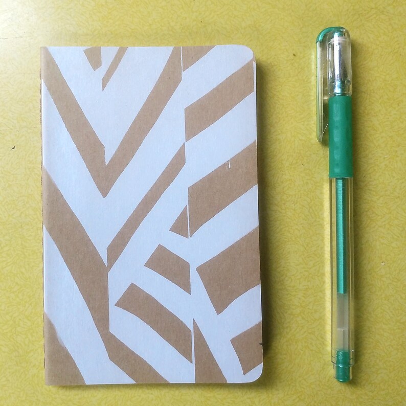 Screen printed A6 Moleskine Notebook with abstract design