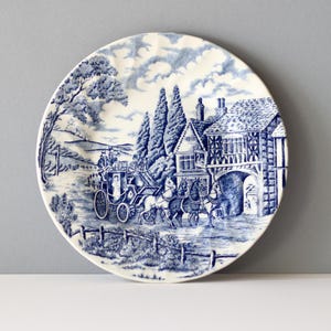 Vintage Royal Wessex Ironstone Plate Blue White Transferware Made In England