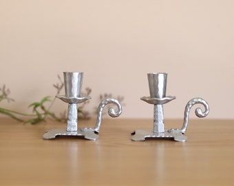 Vintage Aluminum Candleholders (Set of 2)