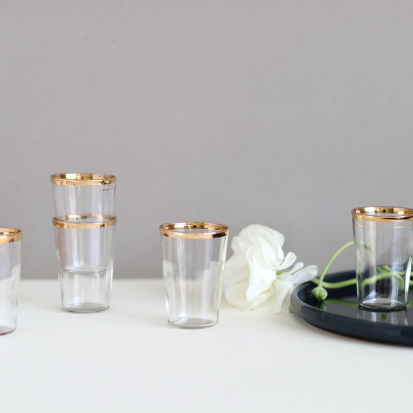 Gold Rim Drinking Glasses Etsy