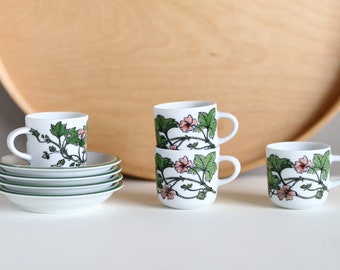 IKEA Midsommar by Marguerite Walfridson Espresso Cups and Saucers (SET of 4 cups and 4 Saucers)