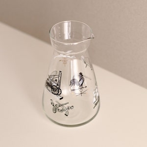 Vintage Libbey Pitcher Black and White Design Wine Decanter Water Carafe Vase