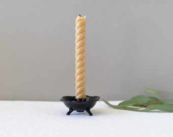Black Milk Glass Candle Holder (one)