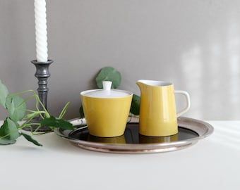 Mikasa Cera-Stone Yellow Sugar and Creamer Set