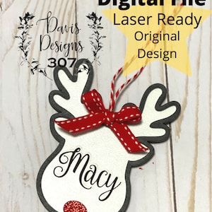 Digital File Reindeer Ornament