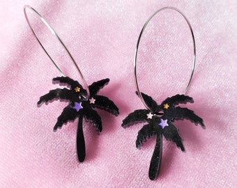 Mini Palm Tree Earrings, 1980s, 80s, 1990s, 90s, Retro Aesthetic, Tropical Earrings, Vaporwave Earrings