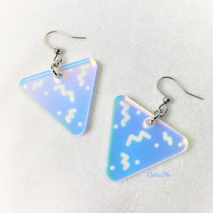 Matte Memphis Rainbow Triangle Earrings | 80s Earrings | 90s Earrings