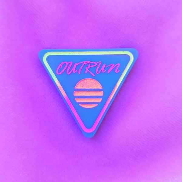 Outrun Triangle Pin, 1980s, 80s, aesthetic, vaporwave, synthwave, outrun art
