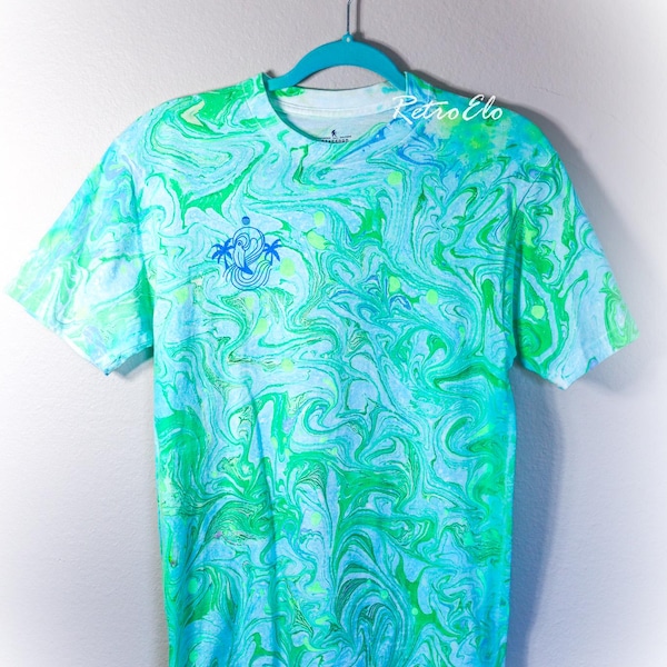 Flamingo Paradise Marbled Shirt-Adult Small