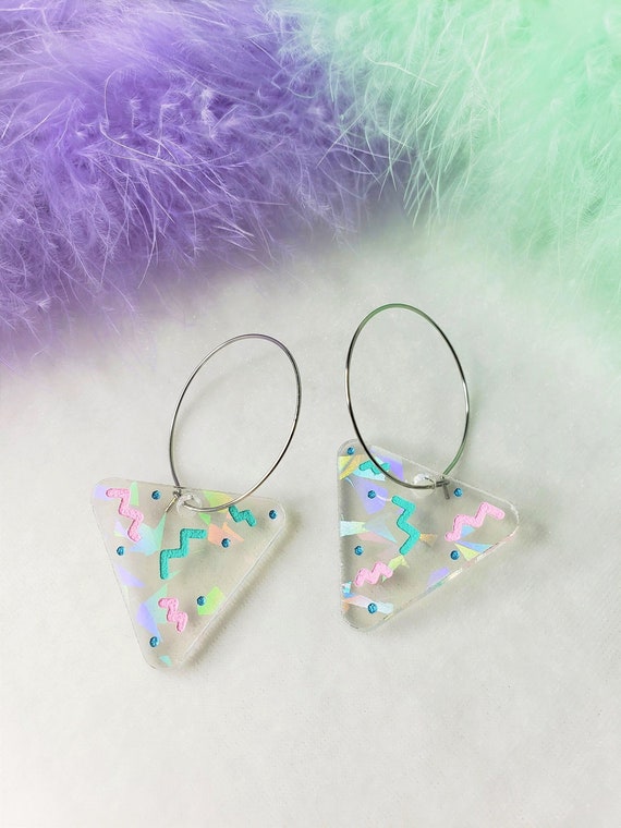 80s triangle earrings deals