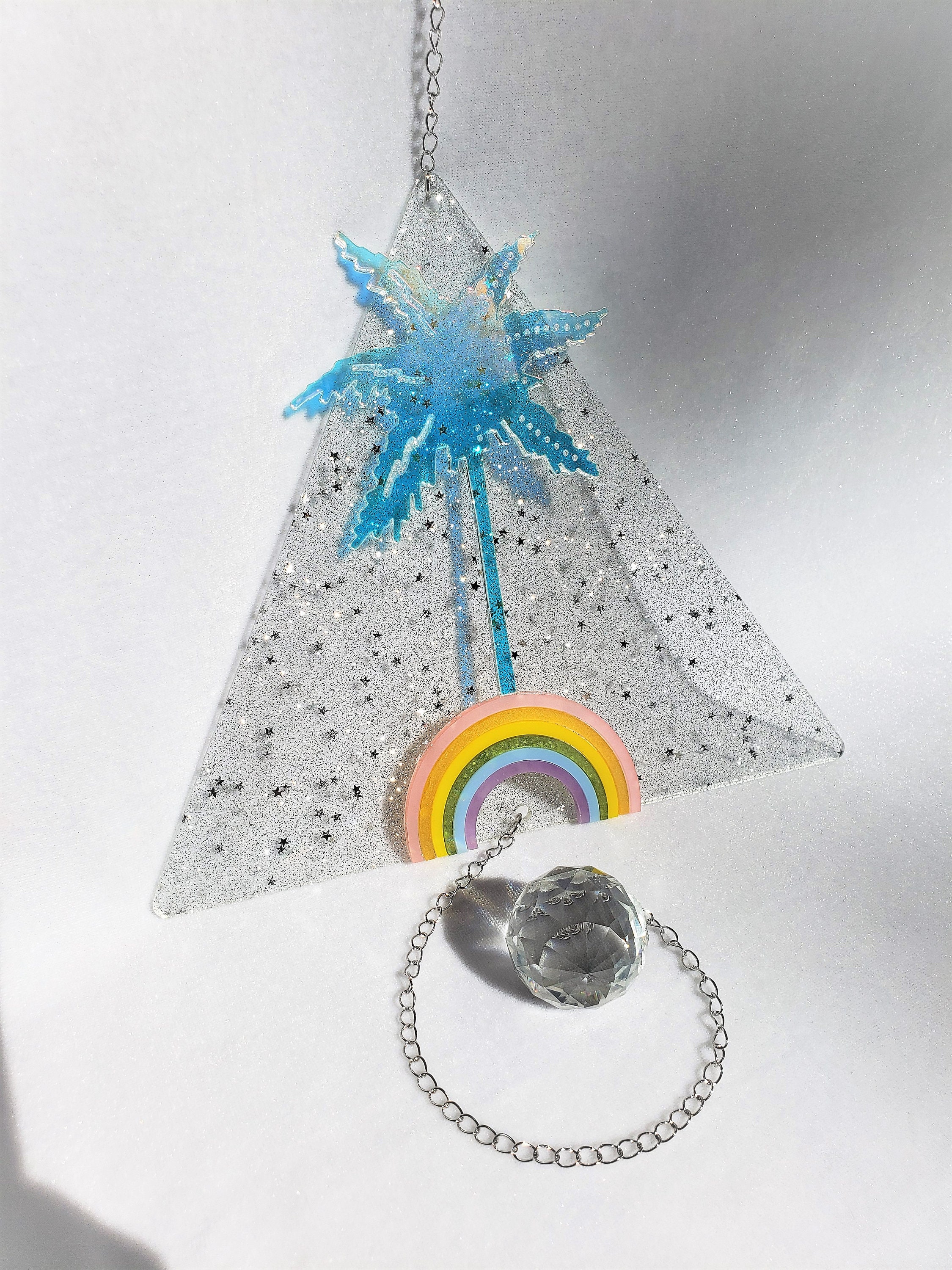 80s Rainbow Prism Window Suncatcher With Star Glitterone of a Etsy