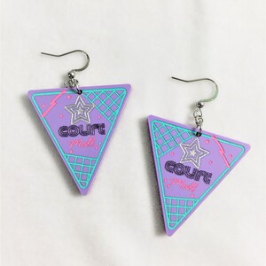 Mall Court Inspired Earrings Retro Mall Aesthetic Matte Lavender