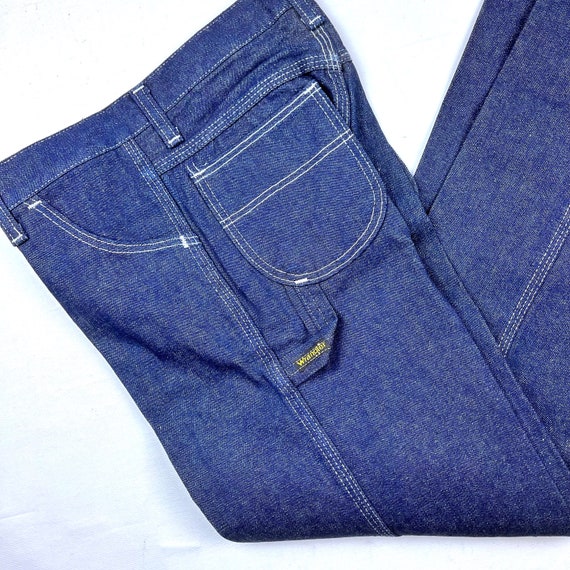 Vtg Wrangler kids carpenter utility jeans, Deadst… - image 2