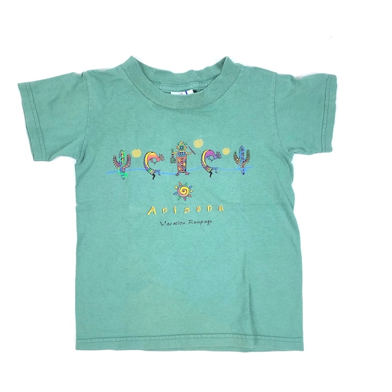 Kids Arizona souvenir tee, Vtg 90s kids green Ari… - image 1