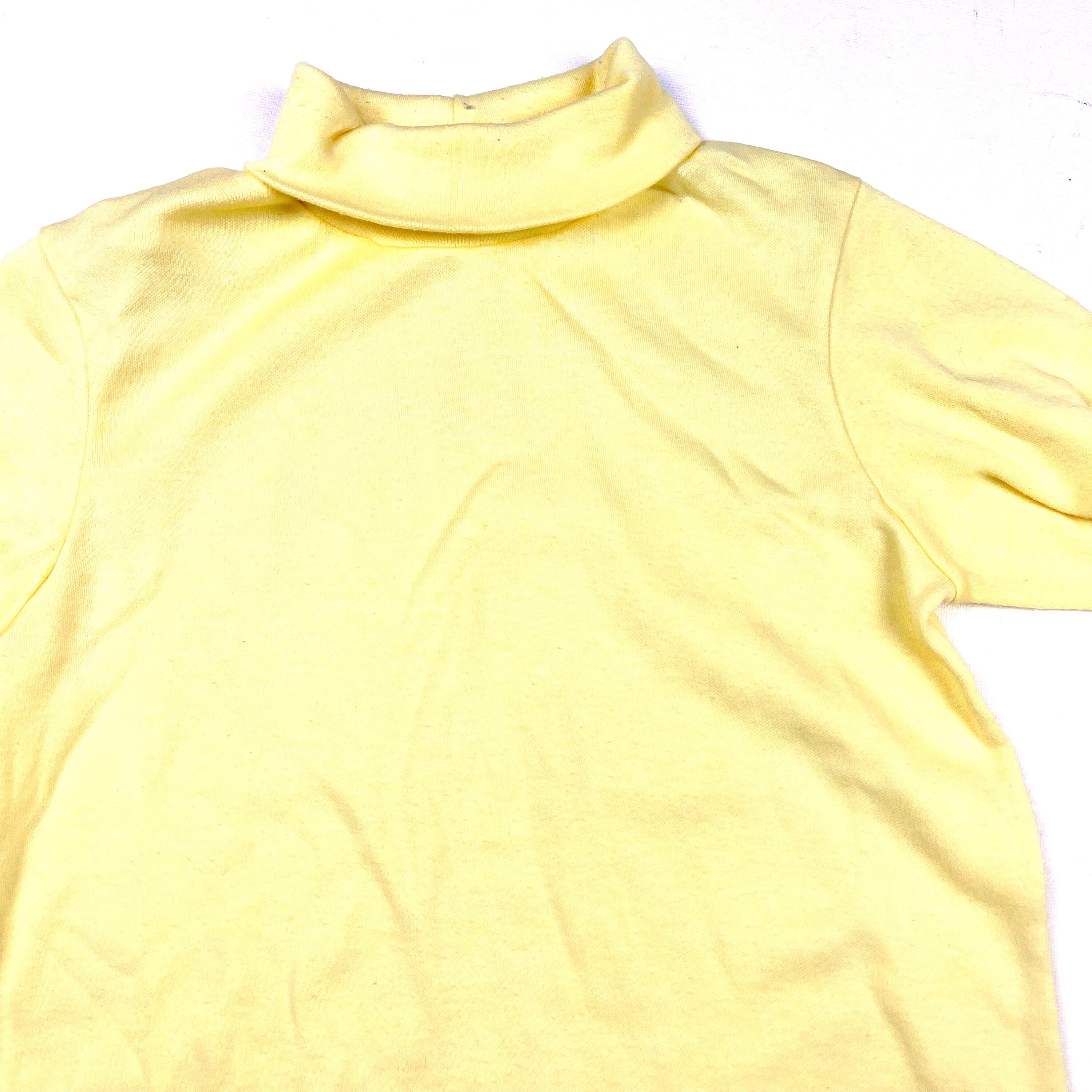 Vtg 80s kids pale yellow turtleneck 