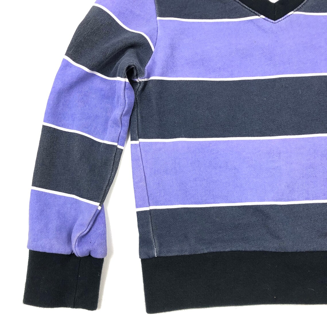 Kids striped sweatshirt Handmade purple and black wide | Etsy