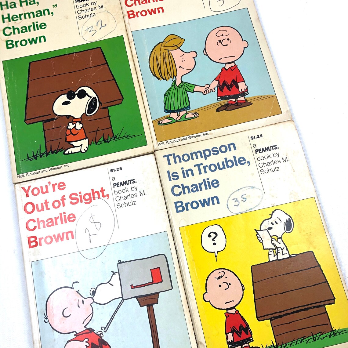Peanuts books by Charles M. Schulz lot of 4 Vintage copy of Etsy