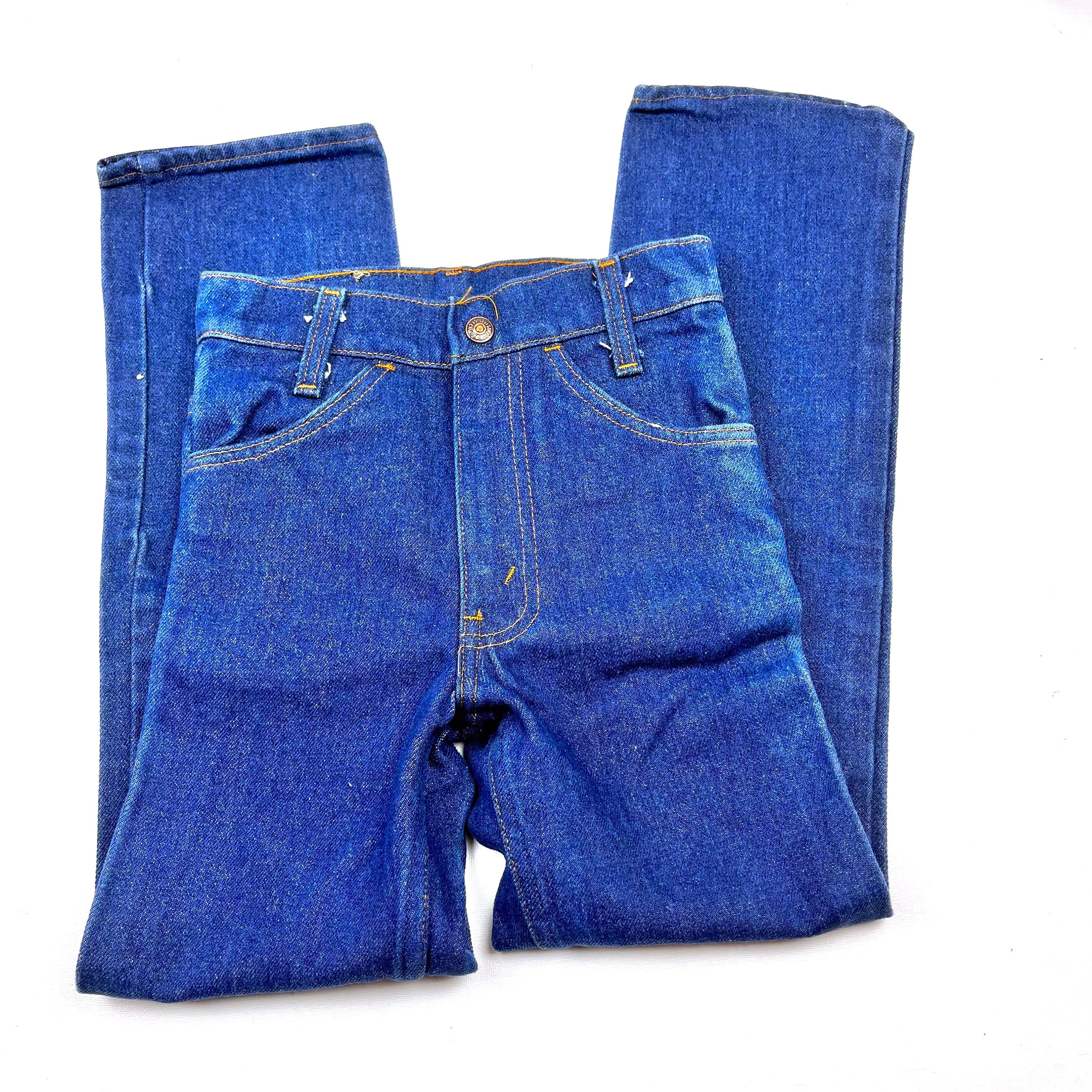 Vintage Youth Levis jeans, Vintage dark denim straight leg Levi's jeans,  kids slim denim vintage 80s denim Size 10Y