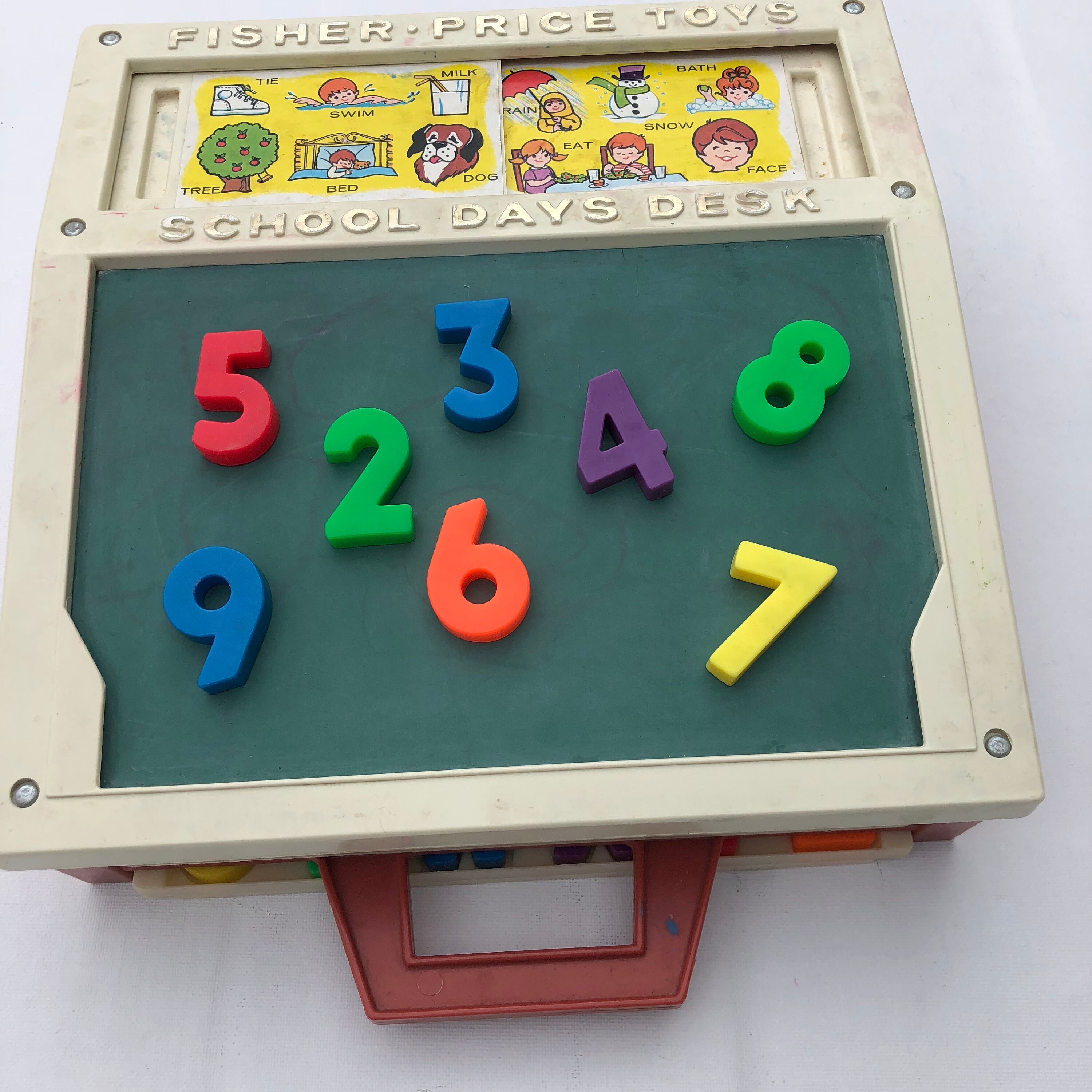 Vintage 1972 Fisher Price School Days Desk Magnetic Letters