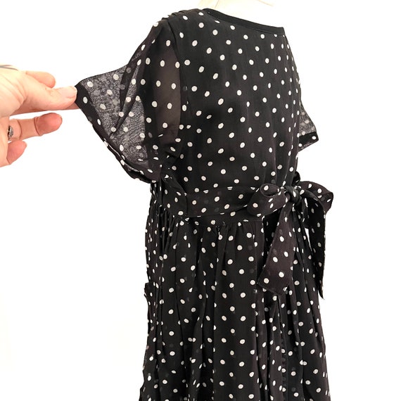 Vintage 90s polka dot dress, kids rayon short sle… - image 6