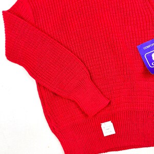 Pull en tricot de coton pour enfants des années 80, pullover côtelé rouge vintage des années 80 Deadstock, taille 3T image 6