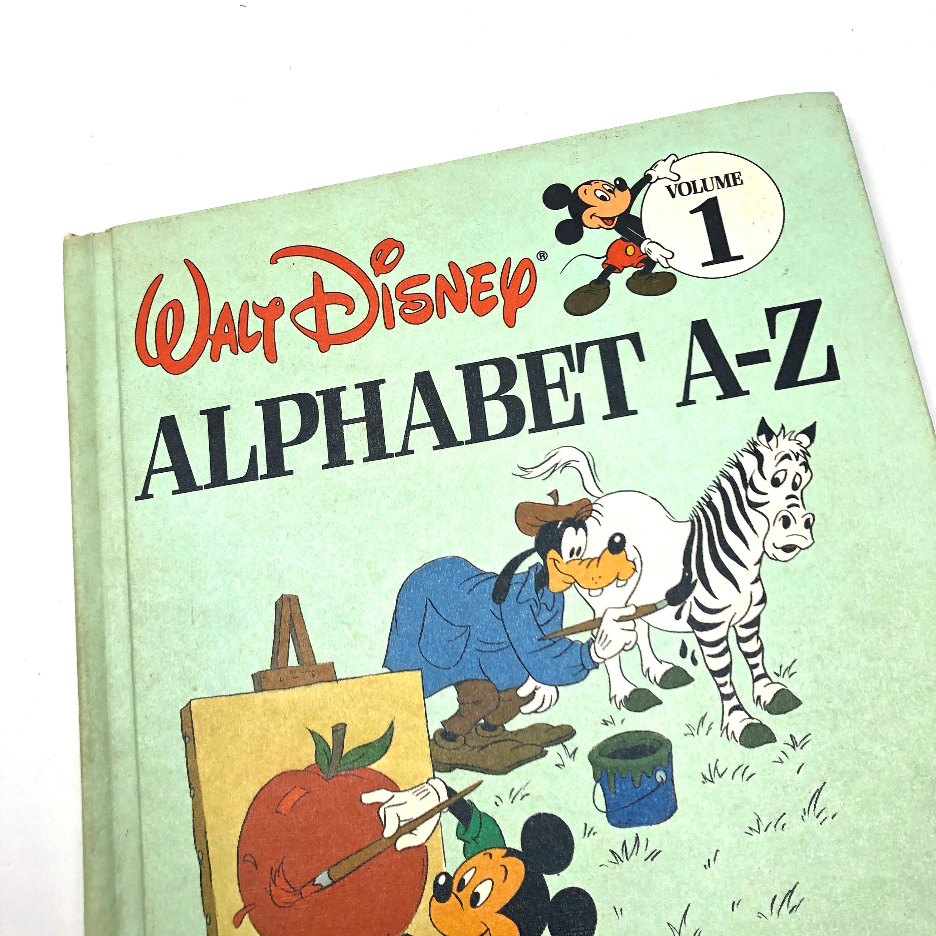 80s Walt Disney's Alphabet A Z Fun to Learn library Volume 1 hardcover book, 1983