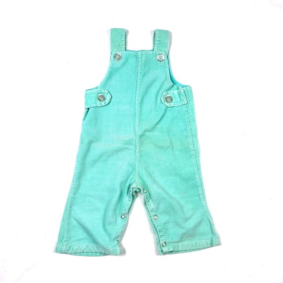 Vtg 70's mint green corduroy overalls, Vintage bab