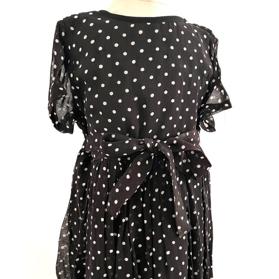 Vintage 90s polka dot dress, kids rayon short sle… - image 7