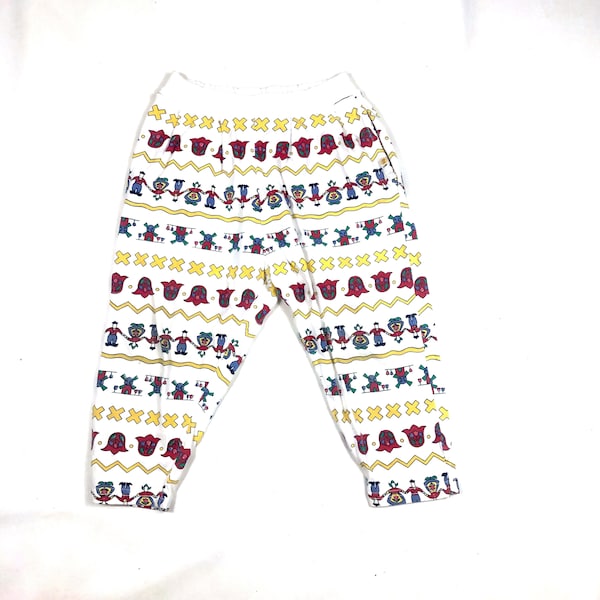 Kids printed hammer pants, Vintage kids printed loose harem jogger capri pants, Size 4/5Y